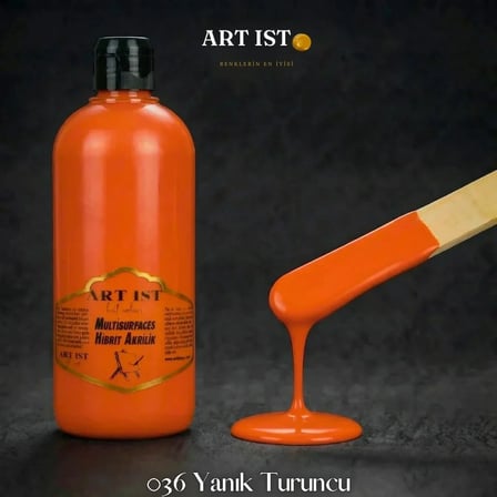 ART IST Multisurfaces Su Bazlı Akrilik Boya 500 ml - 036 Yanık Turuncu