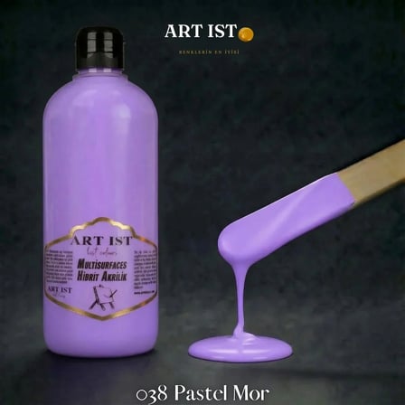 ART IST Multisurfaces Su Bazlı Akrilik Boya 500 ml - 038 Pastel Mor