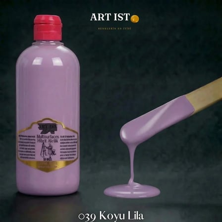 ART IST Multisurfaces Su Bazlı Akrilik Boya 500 ml - 039 Koyu Lila