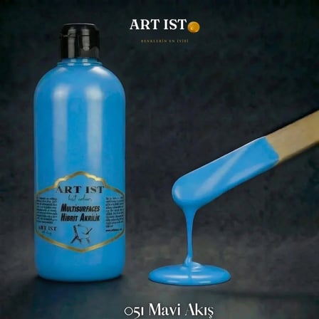 ART IST Multisurfaces Su Bazlı Akrilik Boya 500 ml - 051 Mavi Akış