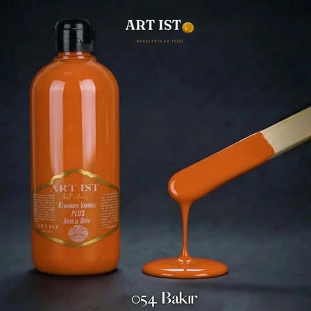 ART IST Kendinden Vernikli PLUS Su Bazlı Akrilik Boya 500 ml - 054 Bakır