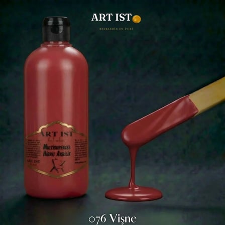 ART IST Multisurfaces Su Bazlı Akrilik Boya 500 ml - 076 Vişne