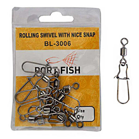 PortFish Rolling Swivel With Nice Snap Klipsli Fırdöndü NO:10