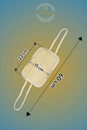 Ma'Vessa Doğal Kabak Lifli Ipli Çift Yönlü Antibakteriyel Banyo & Duş Kare Vücut Kesesi, Banyo Lifi