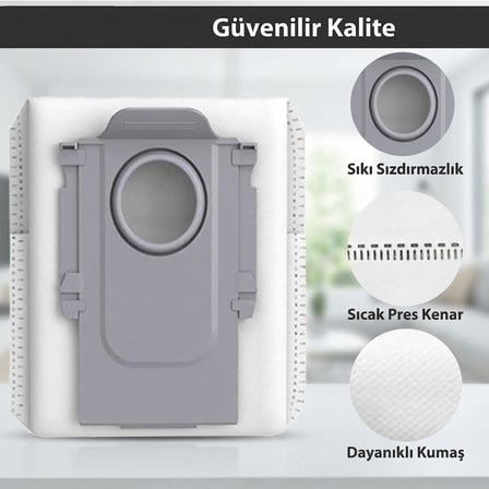Roborock QRevo Edge, Edge C, S5A ile Uyumlu Yedek Toz Torbası 10 Adet