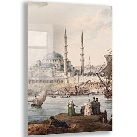 Klasik  Osmanlı Cam Tablo - Yatay Motif 02-014