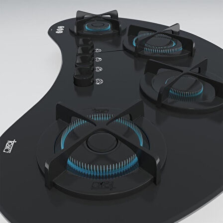 TEKA VR 90 4G AI AL TR KRİSTAL CAM GAZLI OCAK SİYAH