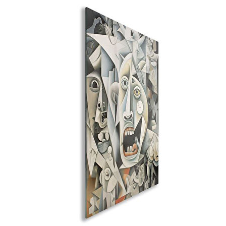 Sanatsal Cam Tablo - Kübizm - Dikey Motif 02-003