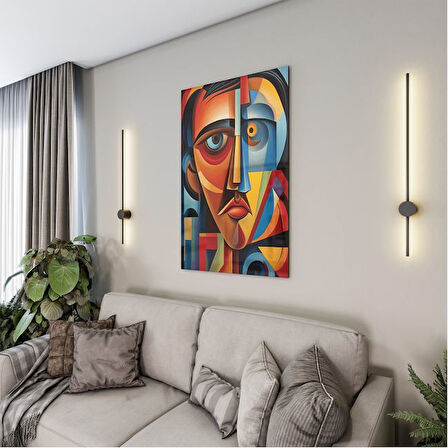 Sanatsal Cam Tablo - Kübizm - Dikey Motif 02-014