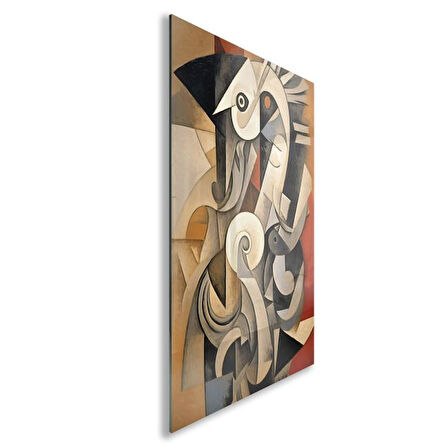 Sanatsal Cam Tablo - Kübizm - Dikey Motif 02-015