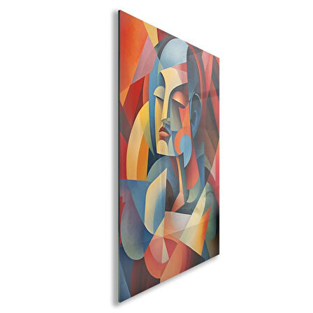 Sanatsal Cam Tablo - Kübizm - Dikey Motif 02-019