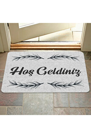 hoş geldiniz yazılır Coco Görünümlü Dekoratif Dış Kapı Önü ve Iç Mekan Paspası