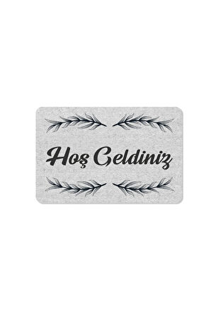 hoş geldiniz yazılır Coco Görünümlü Dekoratif Dış Kapı Önü ve Iç Mekan Paspası