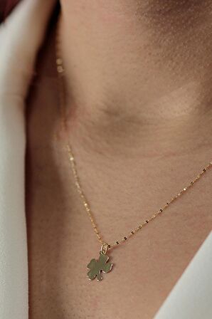 14 Ayar Altın Yonca Kolye