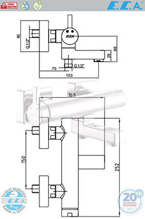 E.C.A Mina Banyo Duş Bataryası 102102454H