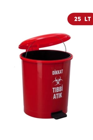 tıbbi atık kutusu plastik pedallı i̇ç kovalı 25 lt