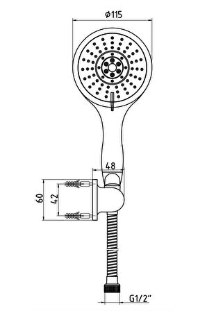 Ar & Yak Tilia (EL DUŞU) Beş Fonksiyonlu Duş Seti 102117359