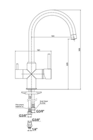 E.C.A Dual Flow Arıtmalı Mutfak Eviye Bataryası 102118137