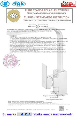 Ar-yak Melia Mutfak Eviye Bataryası Mutfak Bataryası Eca Batarya Armatür Musluk 102118148