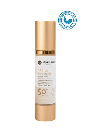 BB Cream Sunscreen SPF 50+ ve PA++++ Ton Eşitleyici - Leke Balsamı -Aydınlatıcı Astar - Doğal Cilt