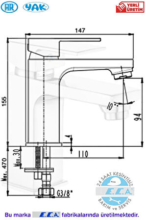 Ar Melia Banyo Lavabo Bataryası Ar&yak Eca Ar Banyo Bataryası 102188132