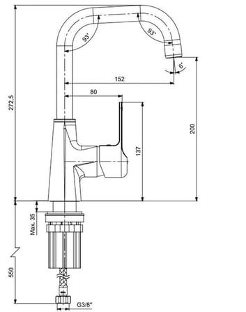 Eca Dream Kuğu Borulu Lavabo Bataryası Krom 102188151