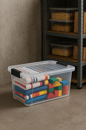 34 L Şeffaf Saklama Kutusu & Düzenleme Kutusu & Oyuncak Kutusu