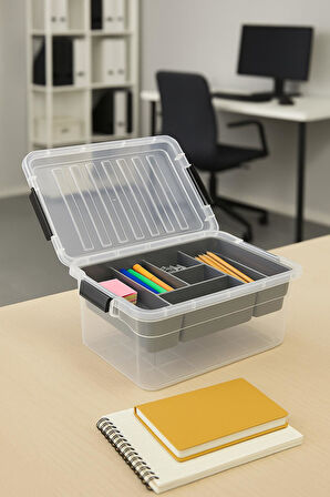 10,5 L Şeffaf Saklama Kutusu & Organizer Düzenleme Kutusu