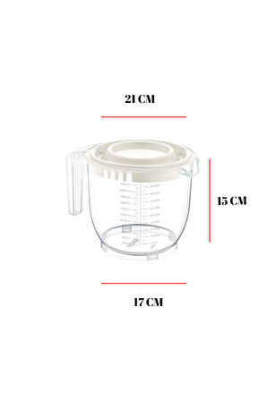 2200 Ml Mikser Kabı Beyaz & Ölçü Kabı & Saklama Kabı