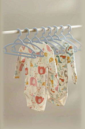 6’lı Bebek Askısı & Bebek Gardırop Askısı Gri Set