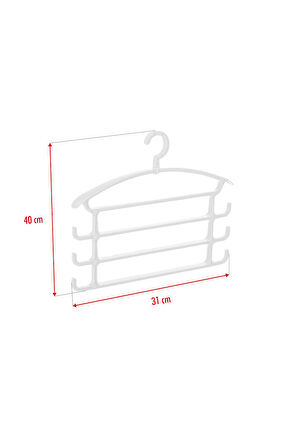 Beyaz Pantolon Askısı & Dolap Düzenleyici Askı