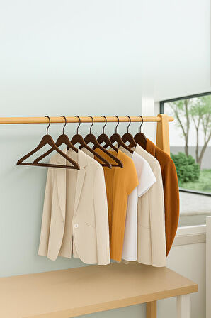 6’lı Ahşap Görünümlü Askı Kahve 44 cm