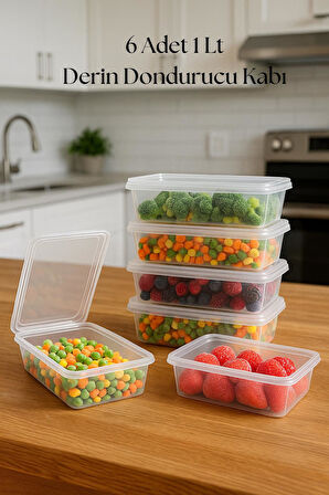 6’lı Derin Dondurucu Saklama Kabı & Organizeri 1 lt 12,5x19,5x5,5 cm