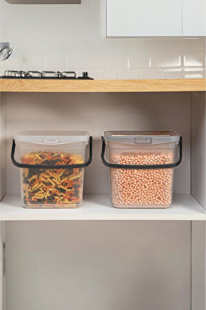 2’li Multibox Erzak Saklama Kabı & Saklama Kutusu 6 Lt Şeffaf