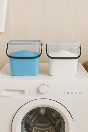 2’li Multibox Deterjanlık Kutusu & Banyo Düzenleyici & Saklama Kutusu 6 Lt Şeffaf