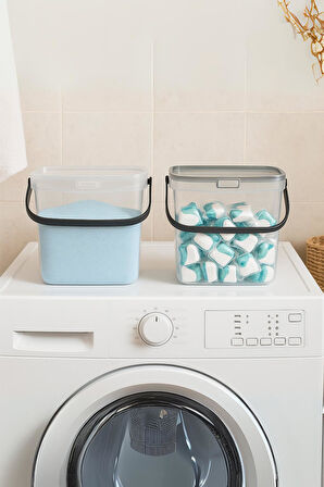 2’li Multibox Deterjanlık Kutusu & Banyo Düzenleyici & Saklama Kutusu 6 Lt Şeffaf