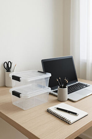 2’li Şeffaf Saklama Kutusu & Düzenleme Kutusu 6,25 Lt