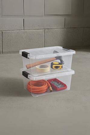 2’li Şeffaf Saklama Kutusu & Düzenleme Kutusu 10,5 Lt