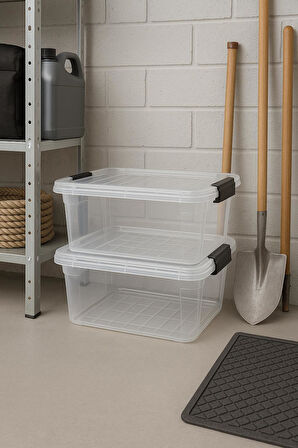 2’li Şeffaf Saklama Kutusu & Düzenleme Kutusu & Oyuncak Kutusu 34 Lt