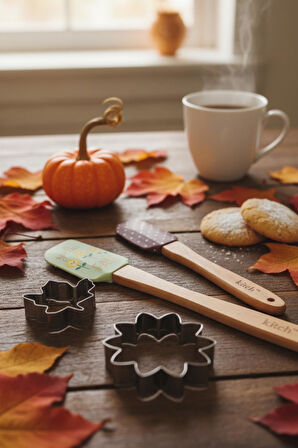 4’lü Silikon Kurabiye Kalıplı Spatula Seti