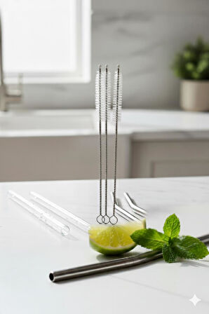 3’lü Paslanmaz Çelik Pipet Temizleme Fırçası Seti