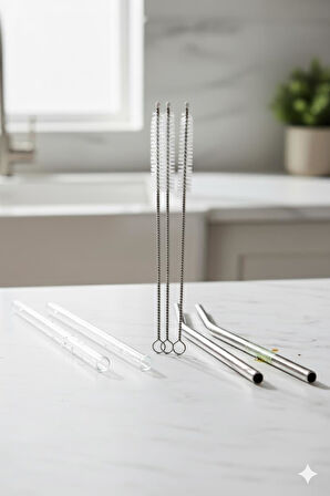 3’lü Paslanmaz Çelik Pipet Temizleme Fırçası Seti