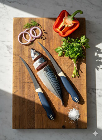 Tramontina 2’li Uzun Kıvrık Bıçak Seti Paslanmaz Çelik Lacivert