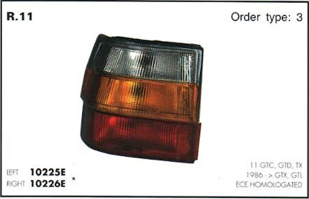 Stop Lamba Sol Renault R11 Flash Plakasız(12Ad)