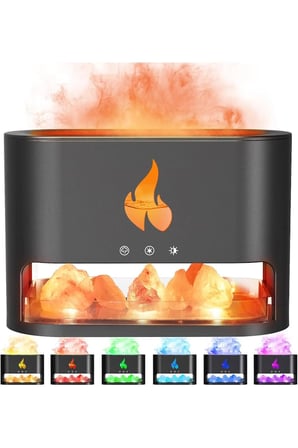 3D Alev Görünümlü hava nemlendirici Usb 250ml Himalaya tuzlu Aroma Yayıcı Led Işıklı Hava Makinesi