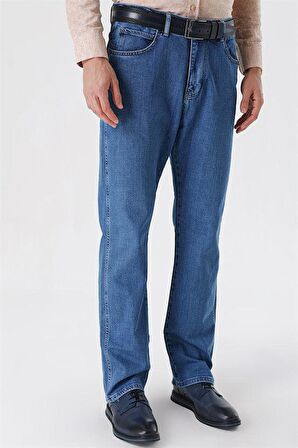 Gabardin Pamuklu 5 Cep Comfort Fit Rahat Kesim Casual Denim Pantolon 1023230113 Koyu Mavi