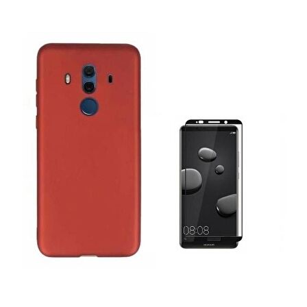 Smcase Huawei Mate 10 Pro İmax Kamera Koruma Silikon Kılıf  Tam Kapatan Cam