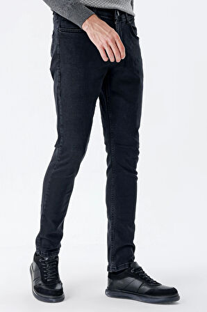 Siyah  5 Cep Ekstra Slim Fit Dar Kesim Casual Denim Pantolon 1023235161