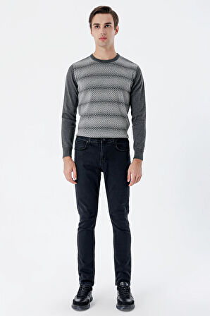 Siyah  5 Cep Ekstra Slim Fit Dar Kesim Casual Denim Pantolon 1023235161