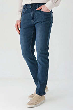 Lacivert Gabardin Pamuklu 5 Cepli Slim Fit Dar Kesim Casual Denim Pantolon 1023240153